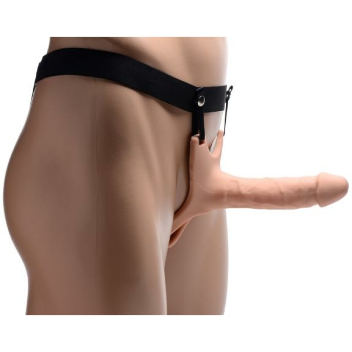Hollow Silicone Dildo Strap-on - Flesh - Image 1