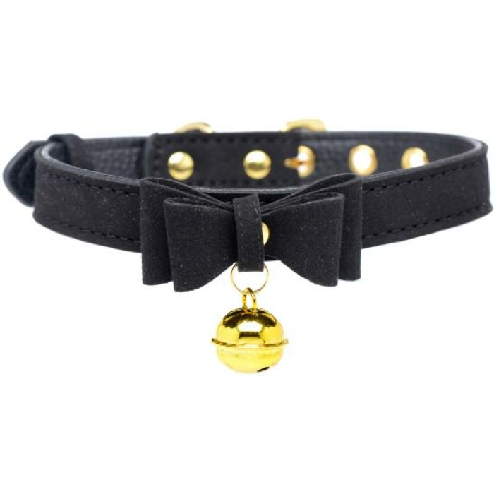 Golden Kitty Cat Bell Collar - Black/gold - Image 2