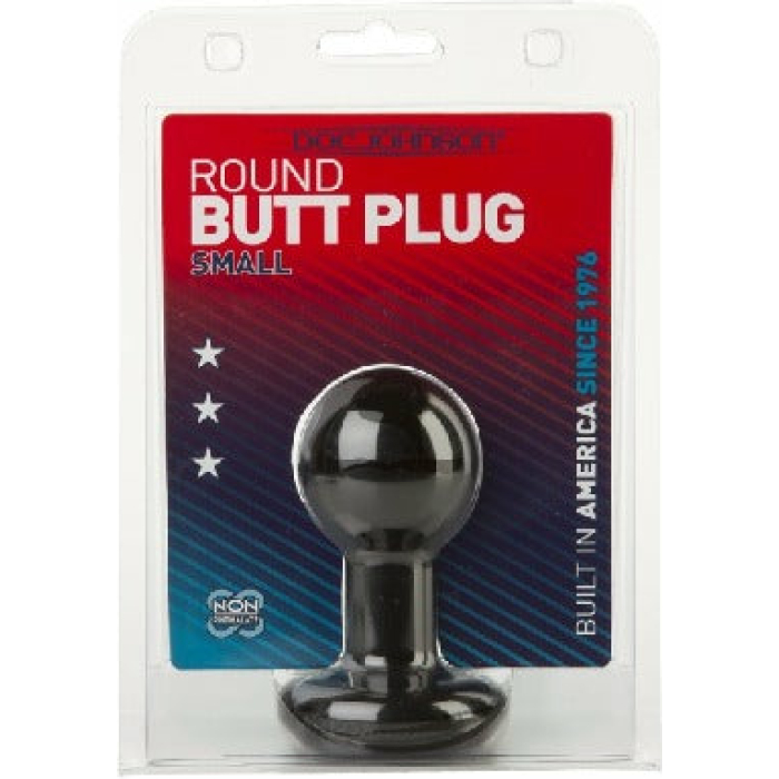 Round Butt Plug Small Black - Image 2