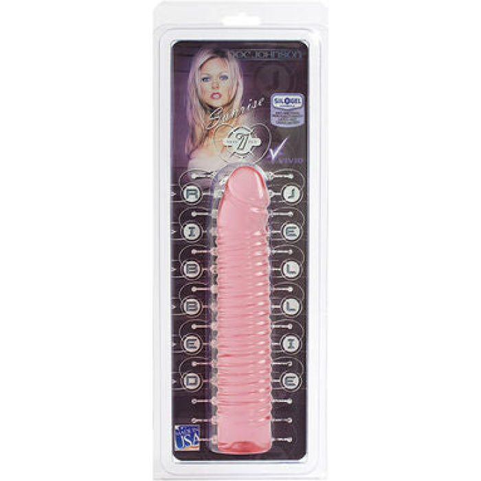Vivid Ribbed Jellie Cock Sunrise - Pink - Image 2