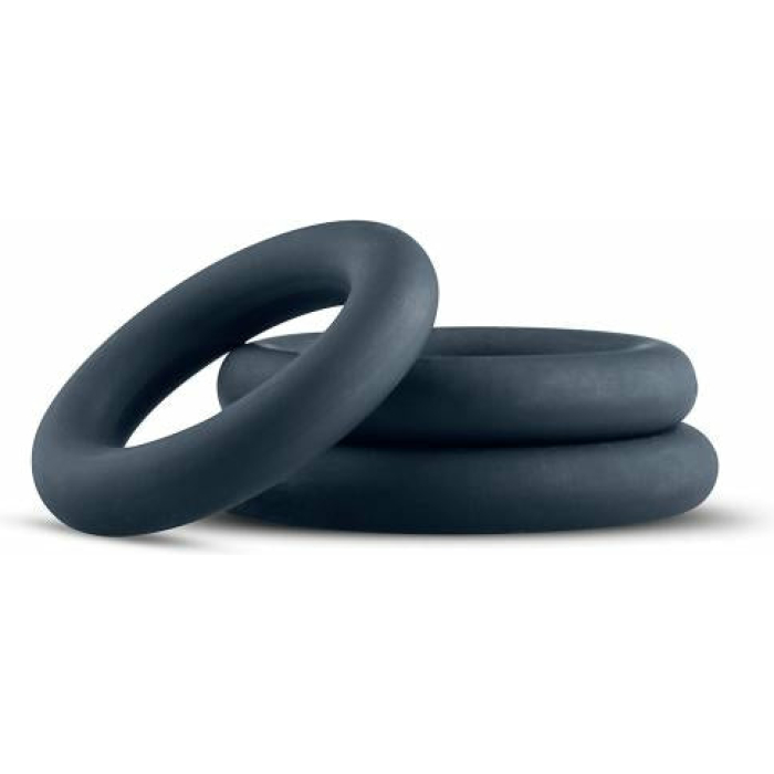 Boners 3 Pc Cock Ring Set - Black - Image 1