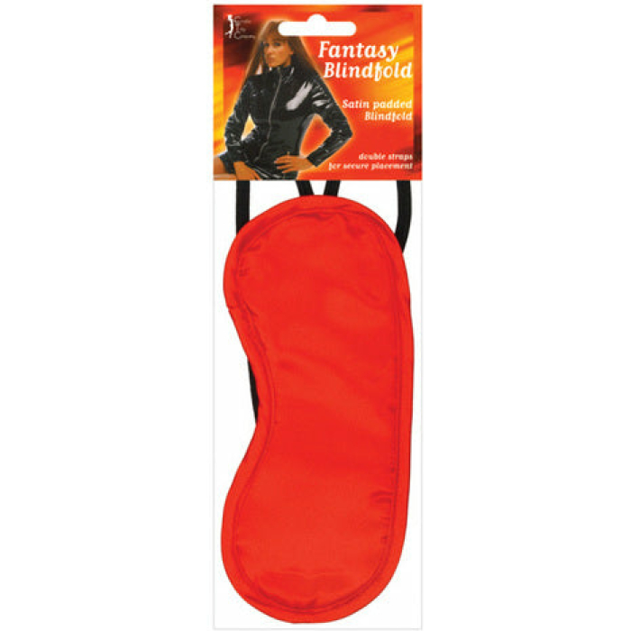 Satin Blindfold 2 Straps O/S Red - Image 2