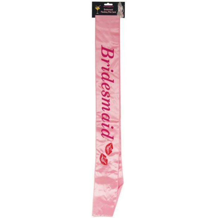 Bridesmaid Flashing Sash Kisses Pink - Image 1
