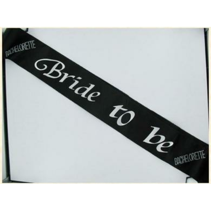 Bride 2B Sash Black W/Clear Stones - Image 1