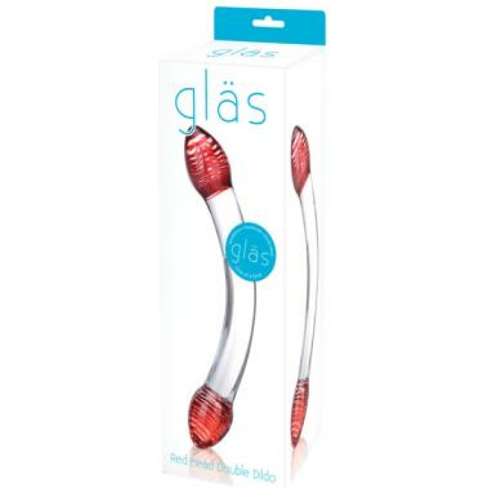 Red Head Glass Double Dildo - Image 2