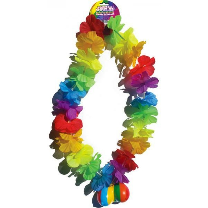 Rainbow Light Up Flower Boobie Necklace - Image 1