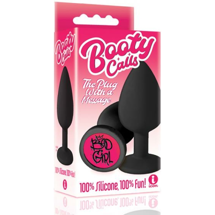 The 9's Booty Call Silicone Butt Plug Black Bad Girl - Image 1