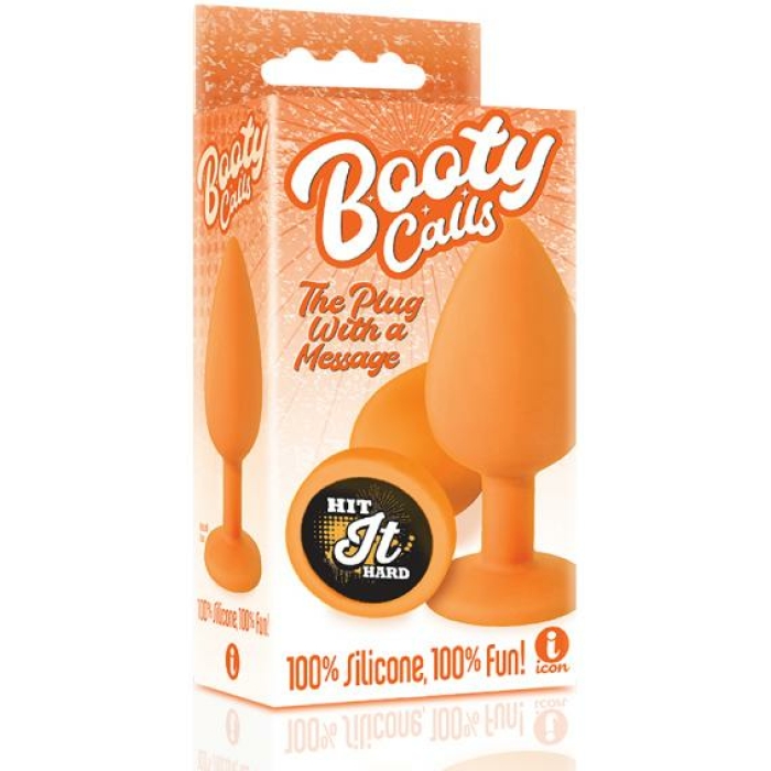 The 9's Booty Call Silicone Butt Plug Orange Hit It Hard - Image 1