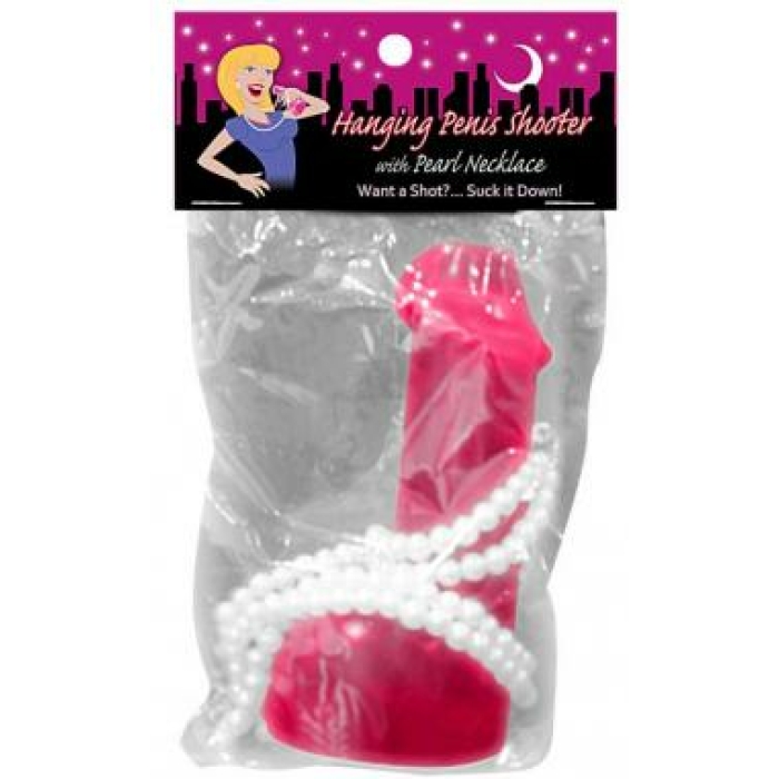 Hanging penis shooter w/pearl necklace - Image 1