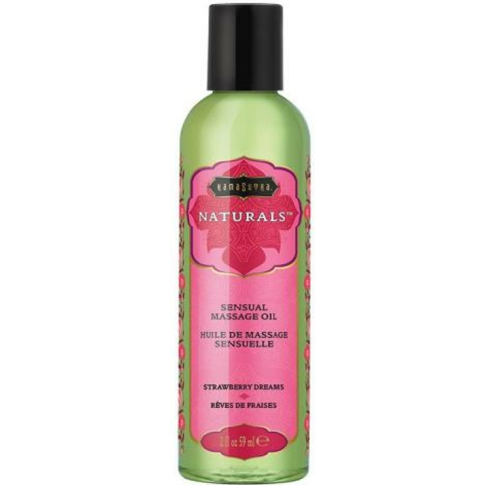 Naturals Massage Oil Strawberry 2oz - Image 1