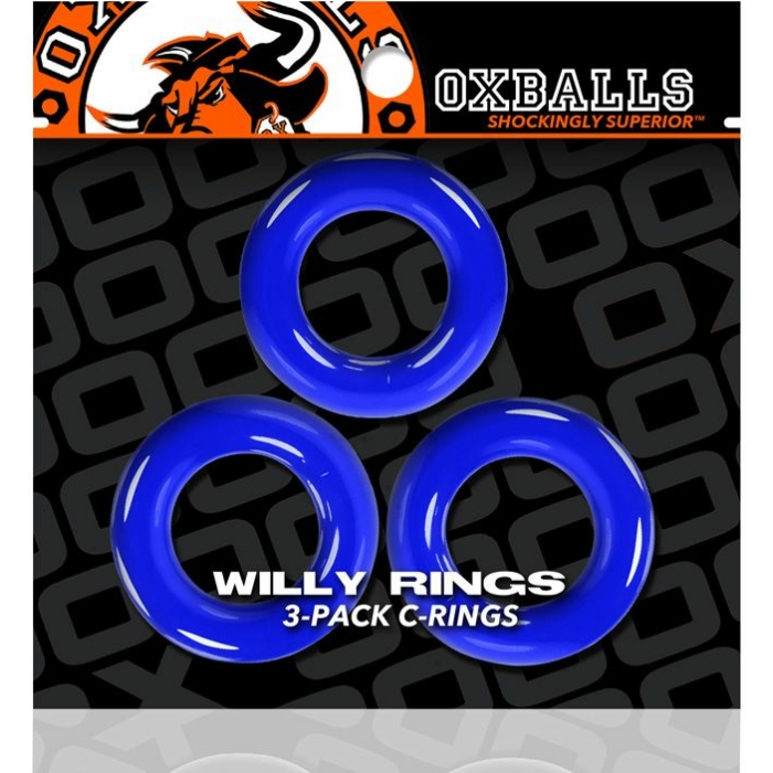 Oxballs Willy Rings - Blue Pack of 3 - Image 1