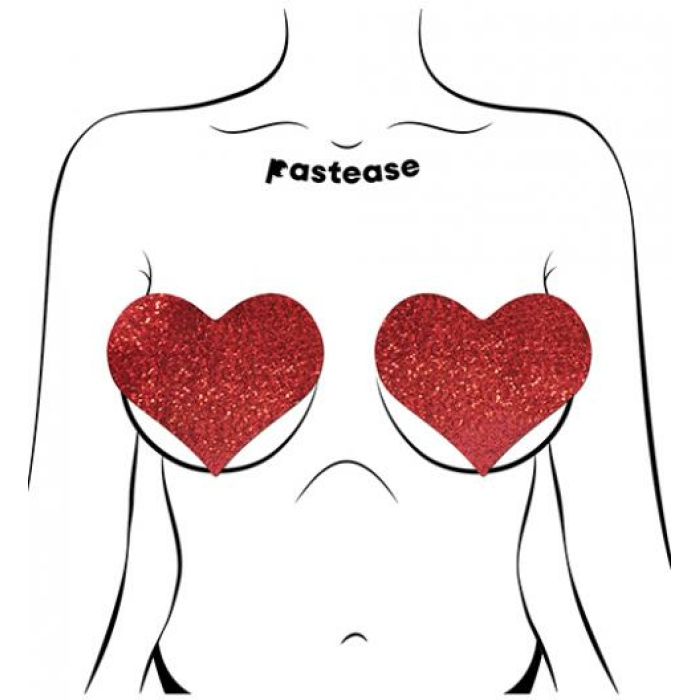 Pastease Heart Glitter Red Fuller Coverage - Image 3