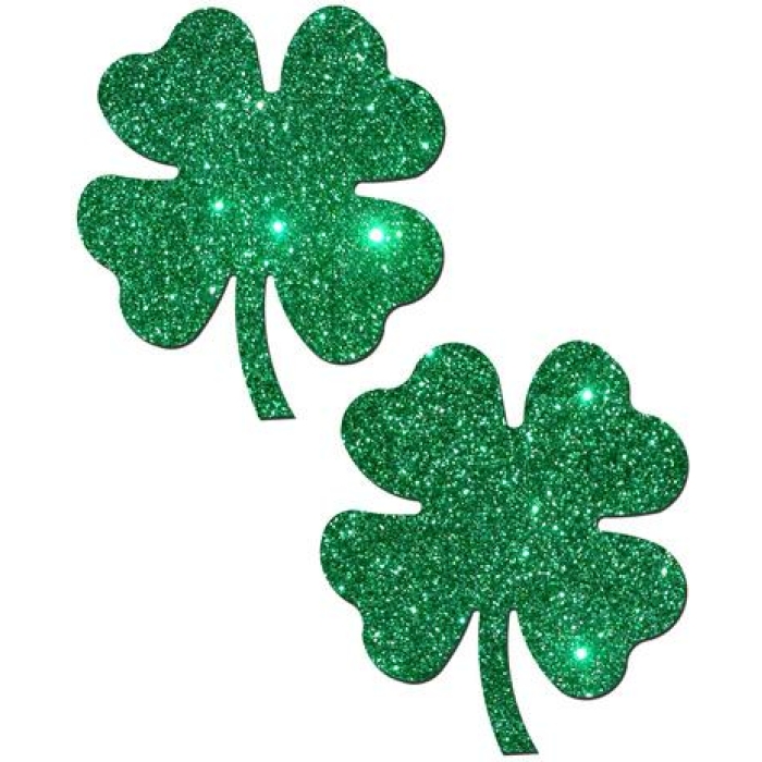 Four Leaf Clover Shamrock Green Pasties O/S - Image 1