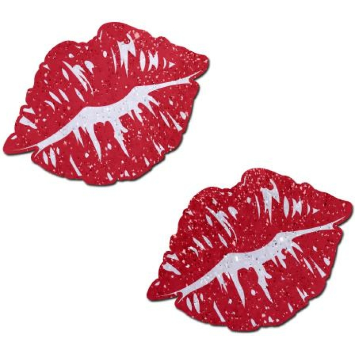 Pastease Sparkly Red Kissing Lips Pasties - Image 2