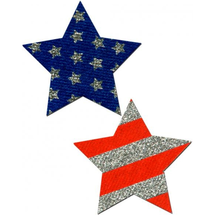 Rockstar Stars & Stripes Red, White, Blue Pasties O/S - Image 1