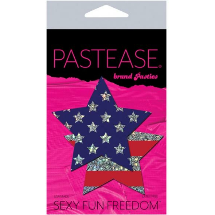 Rockstar Stars & Stripes Red, White, Blue Pasties O/S - Image 2