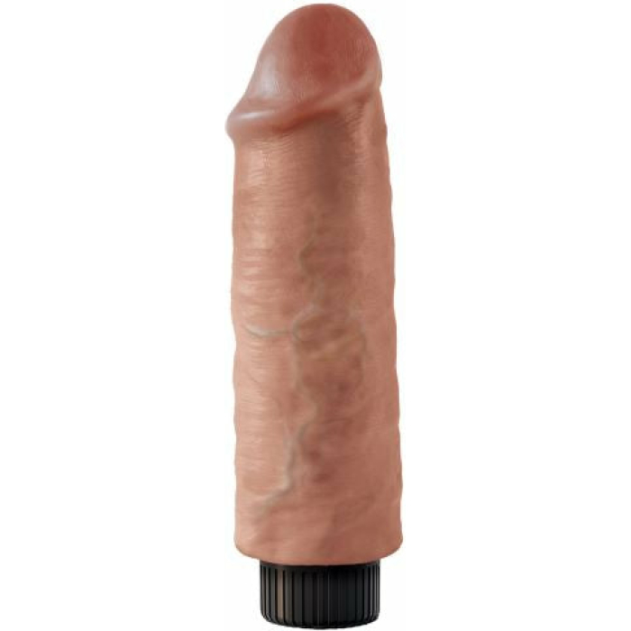 King Cock 6 Vibrating Cock - Tan - Image 1