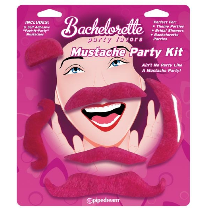 Mustache Party Kit Favors 6 Count Pink - Image 3
