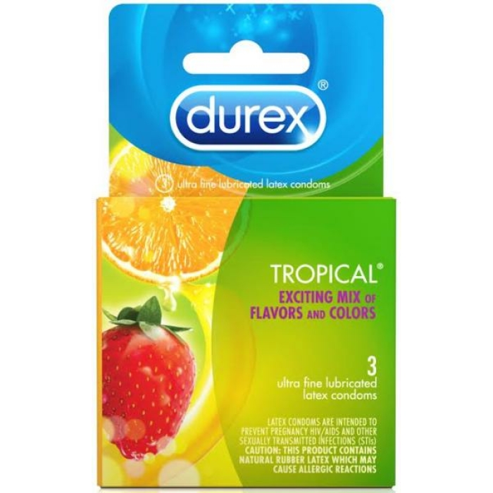 Durex Tropical 3 Pack Latex Condoms - Image 1