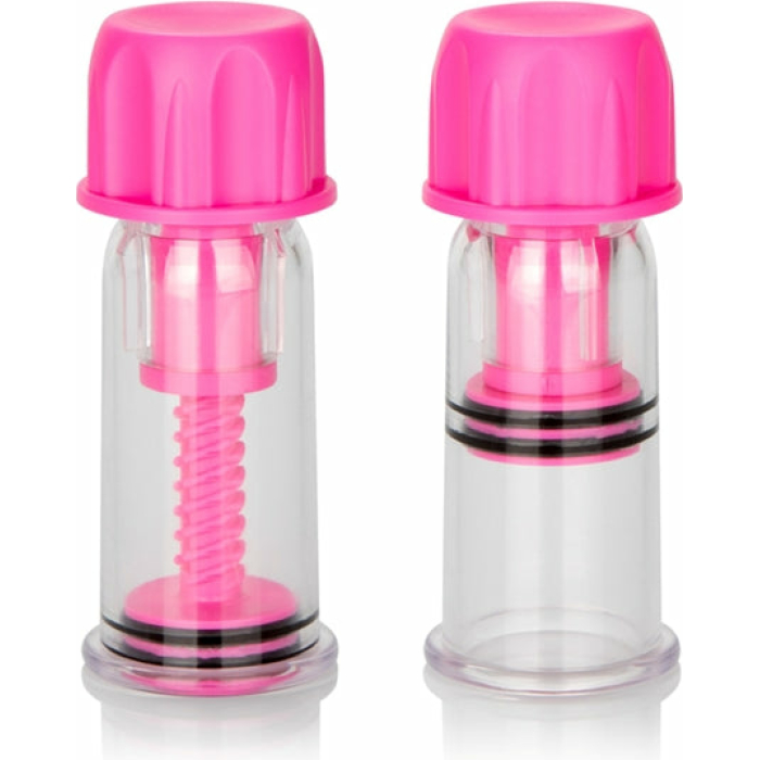 Nipple Play Vacuum Twist Suckers - Pink - Image 1