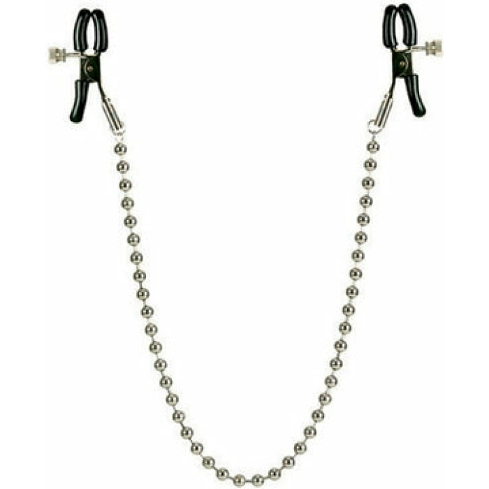 Nipple Clamps Silver Beaded Chain - Image 1