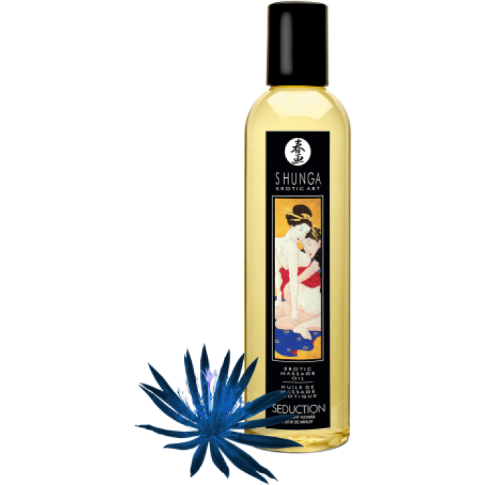 Shunga Massage Oil Asian Midnight Flower Seduction 8.4oz - Image 1