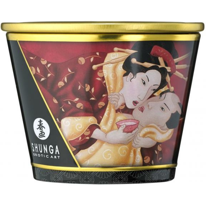 Shunga Massage Candle Romance Strawberry Wine 5.7oz - Image 3