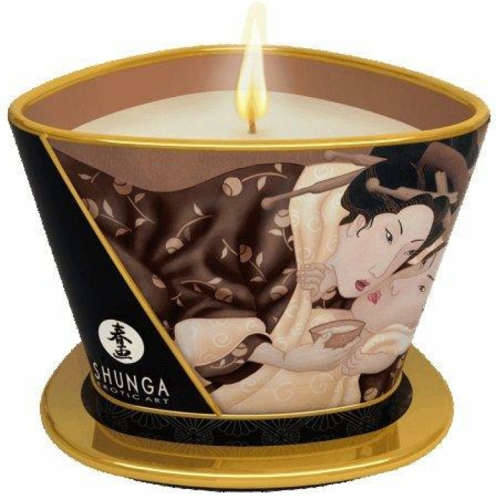 Shunga Massage Candle Intoxicating Chocolate 5.7oz - Image 1