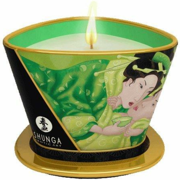 Shunga Massage Candle Zenitude Exotic Green Tea 5.7oz - Image 1