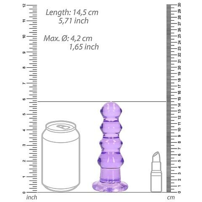 Realrock Curvy Dildo Or Butt Plug Purple - Image 3