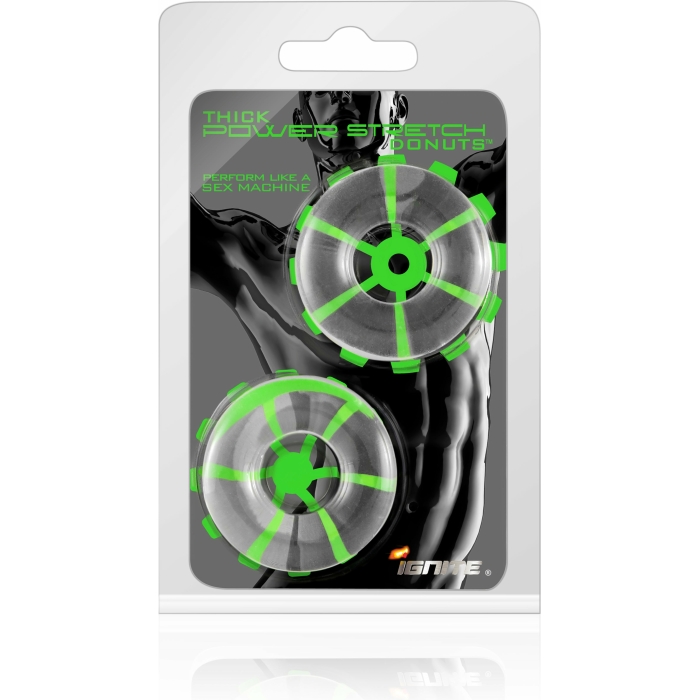 Ignite Thick Power Stretch Donuts - Clear Pack of 2 - Image 1
