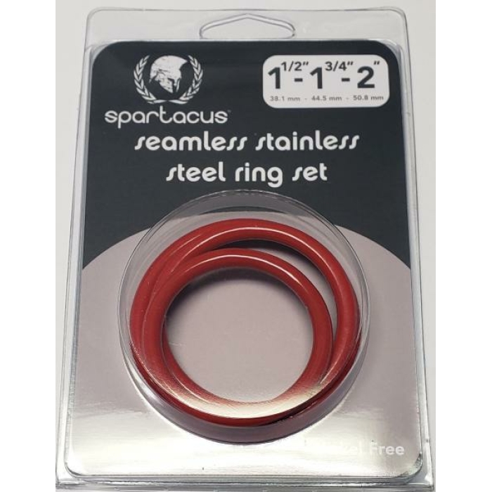 Red Stainless Steel C-ring Set - 1.5 1.75" 2" " - Image 1