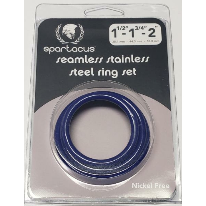 Blue Stainless Steel C-ring Set - 1.5 1.75" 2" " - Image 1