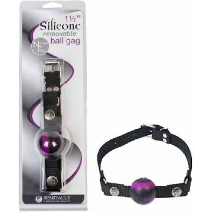 Spartacus Nickel Free Hardware Small Ball Gag Black O/S - Image 2