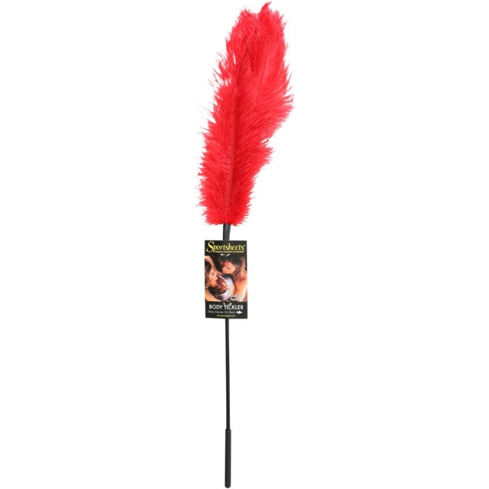 Ostrich Feather Red Tickler - Image 1