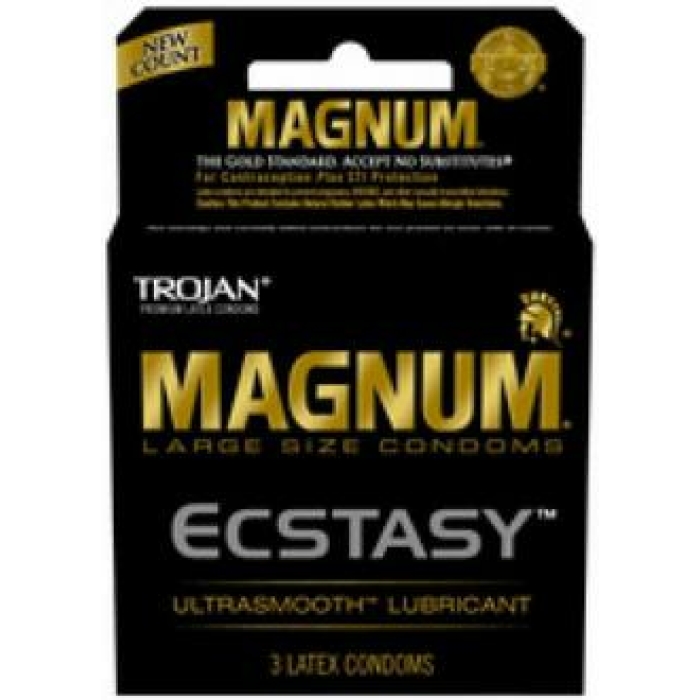 Trojan Magnum Ecstasy Latex Condoms 3 Pack - Image 1