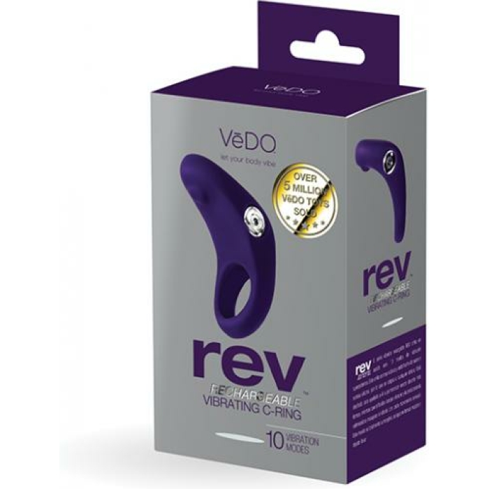 Vedo Rev Rechargeable C-ring Vibrating Purple - Image 1