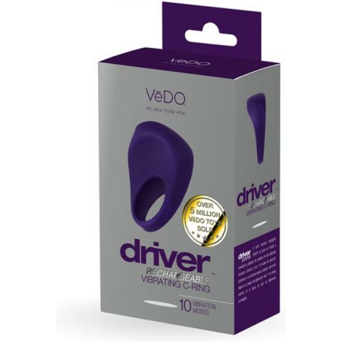 Vedo Driver Rechargeable Vibrating C-ring Purple - Image 1