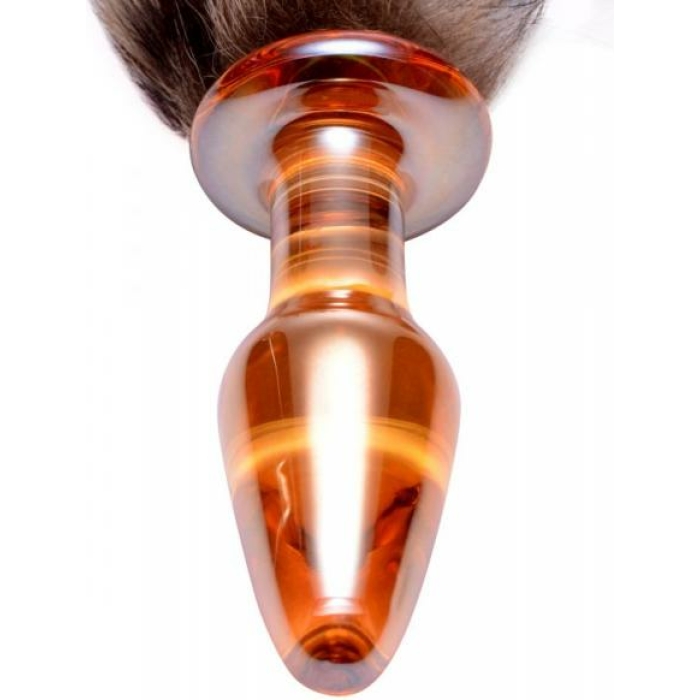 Tailz Faux Fox Tail Orange Glass Anal Plug - Image 2