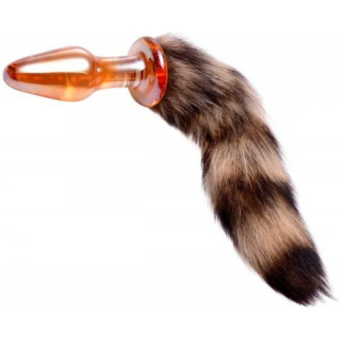 Tailz Faux Fox Tail Orange Glass Anal Plug - Image 1