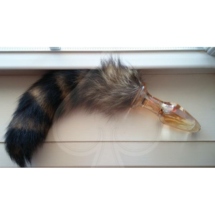 Tailz Faux Fox Tail Orange Glass Anal Plug - Image 3