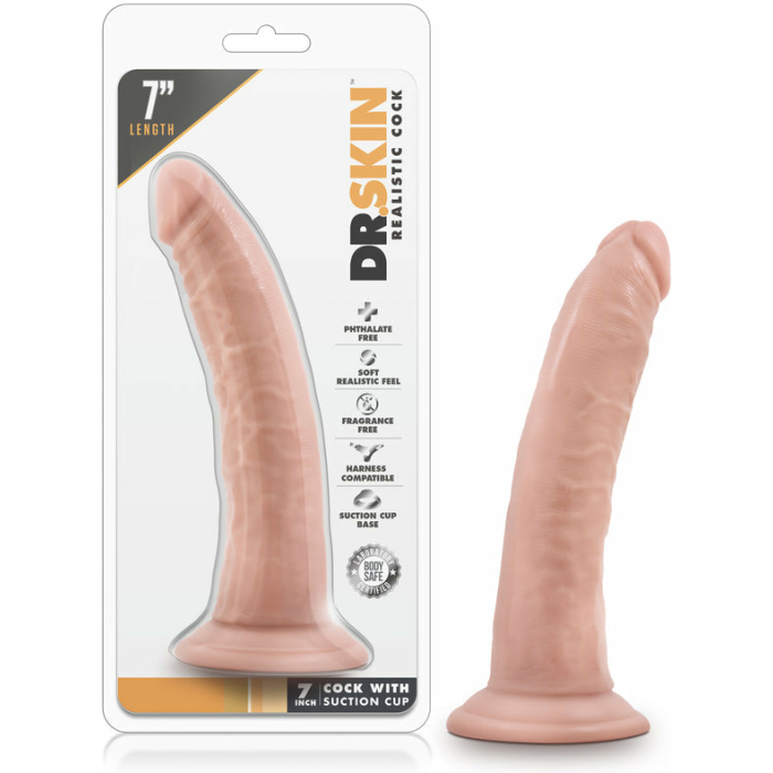 Dr. Skin - 7 Inch Cock With Suction Cup - Vanilla - Image 3