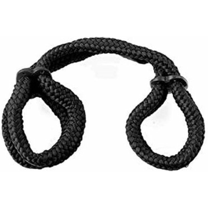 Fetish Fantasy Silk Rope Love Cuffs Black - Image 1