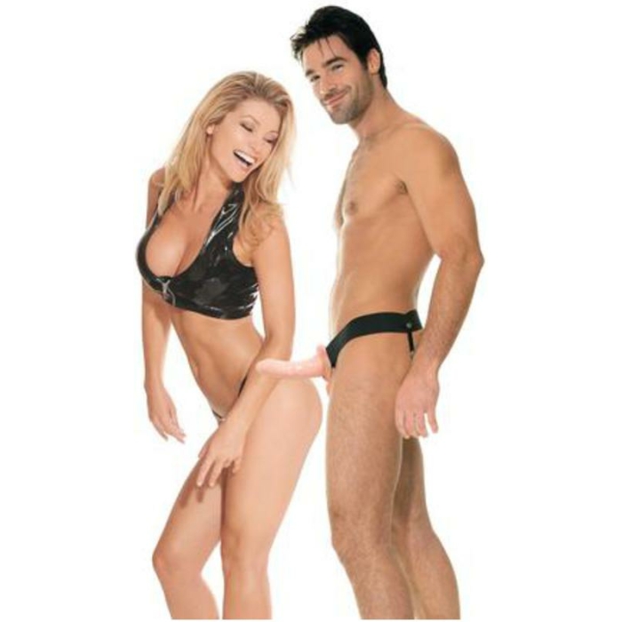 Fetish Fantasy Hollow Strap On 6.5 Inches Beige - Image 2