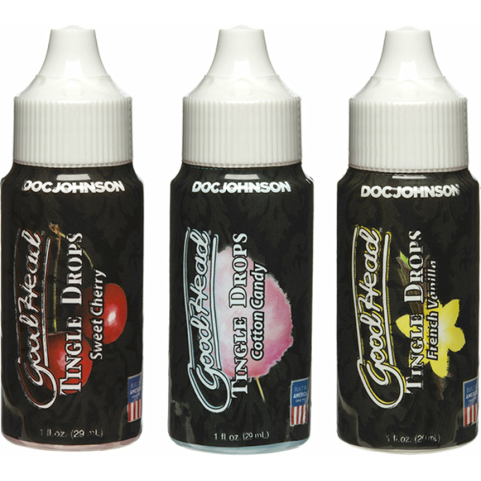 Goodhead Tingle Drops 3-pack French Vanilla, Cotton Candy, Sweet Cherry - Image 1