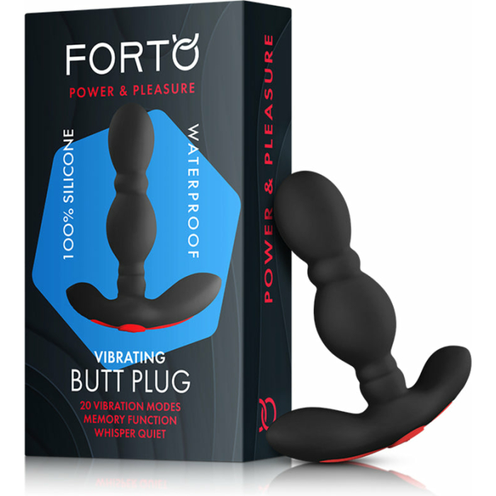 Forto Vibrating Anal Plug Black - Image 3