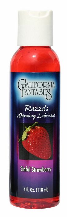 2016razzles4ozstrawberry Razzels Warming Lubricant - 4 oz Sinful Strawberry - Image 1