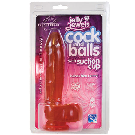 31145 Jelly Cock w/Suction Cup - Ruby - Image 1