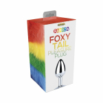 Rainbow Foxy Tail  Fur Tail With Stainless Steel Butt Plug - Image 3