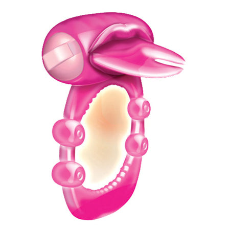 34793 Forked Tongue X-treme Vibrating Pleasure Ring - Magenta - Image 1